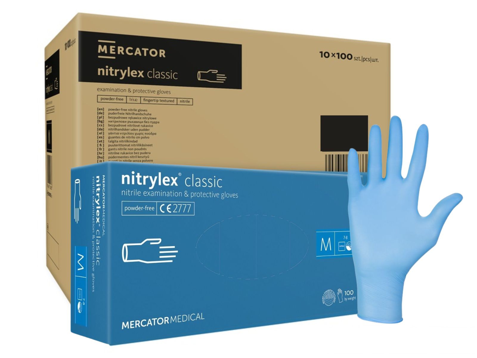 Rękawice Nitrylex Blue M Mercator Classic KARTON